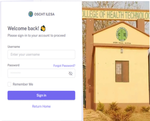 Osun State College Health Tech Ilesa School Portal Login
